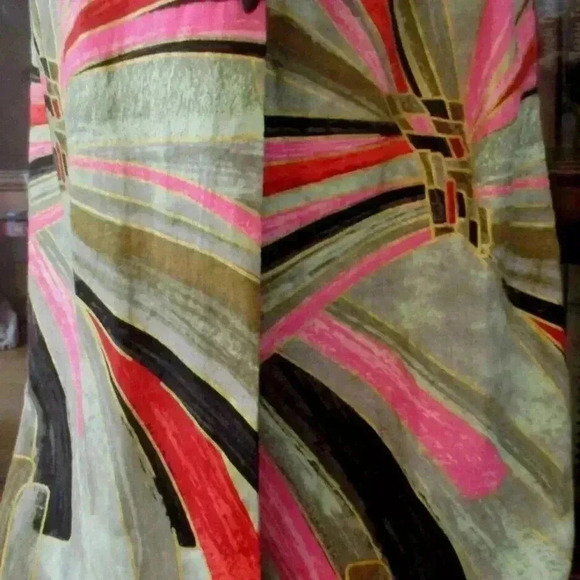 NWT  $425 Jason Wu Tropical Gold Accent Faux Wrap Tie Linen Blend Dress sz 10 - Picture 7 of 14